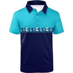 NEW MEN'S Golf Polo Shirts Short 41-083Blue